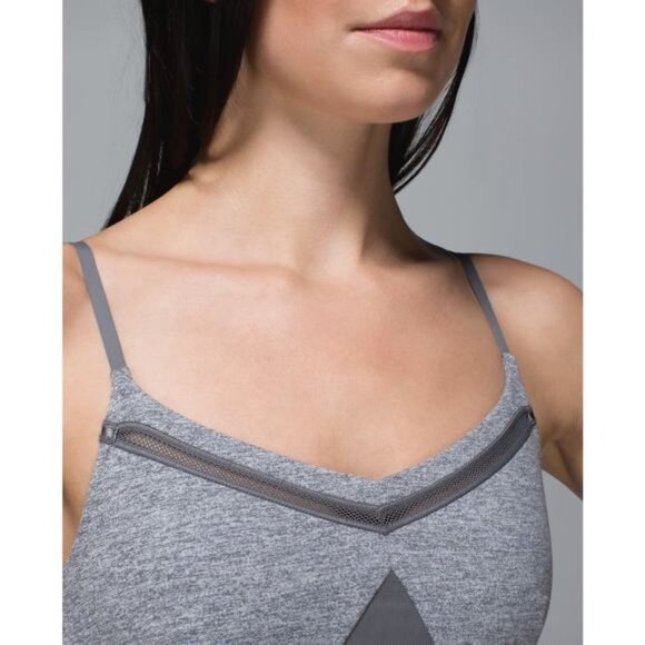 LULULEMON Just Breathe Tank Sz 6 Heathered Slate - Picture 3 of 11